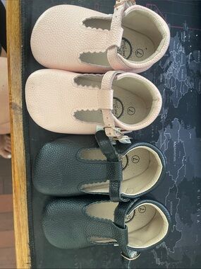 Classic T-Bar Kids Shoes in Pink and Black little Love Bug